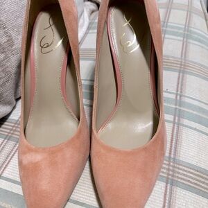 Elegant Peach Suede Women's Heels